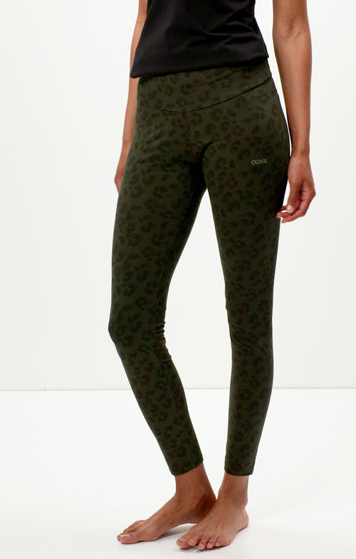 | color:grün |Yoga leggings leo baumwolle grün