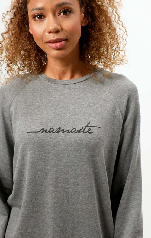 | color:grau |yoga sweater namaste grau
