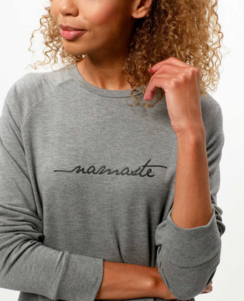 | color:grau |yoga sweater namaste grau