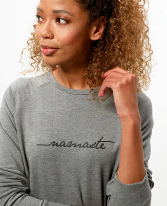 Lounge Sweater Namaste Tencel™ - grau | color:grau |yoga sweater namaste grau