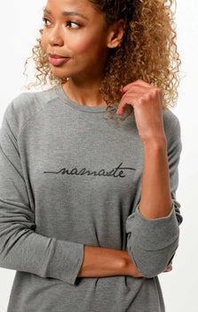 | color:grau |yoga sweater namaste grau