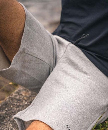 Perfect shorts organic cotton - gray | color:grau |yoga shorts männer grau bio baumwolle