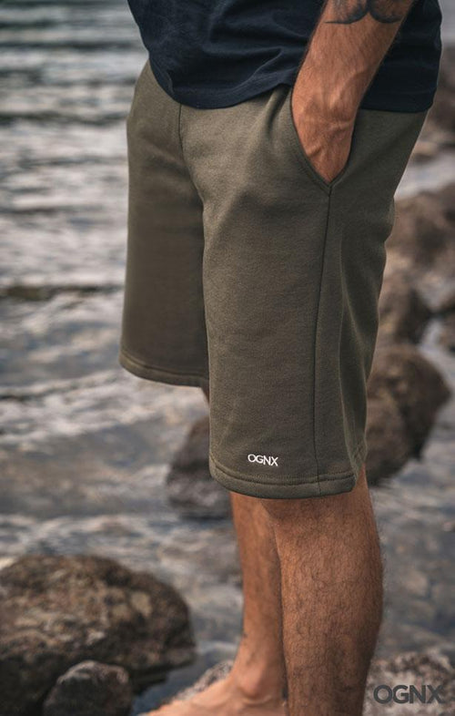 | color:grün |yoga shorts männer grün bio baumwolle