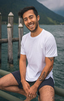 T-Shirt Perfect Basic Bio Baumwolle - weiss | color:weiss |yoga t-shirt männer weiss