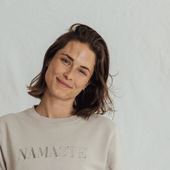Sweater Namaste Vintage Look Bio Baumwolle - weiss | color:weiß |yoga sweater namaste weiß |bio baumwolle