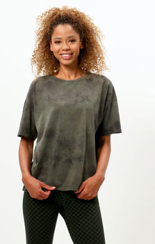 Boxy T-Shirt Batik Bio Baumwolle - grün | color:grün |batik t-shirt grün