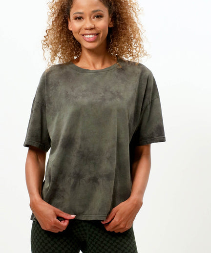 Boxy T-Shirt Batik Bio Baumwolle - grün | color:grün |batik t-shirt grün