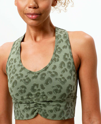 Yoga BH Leo Cropped - Mittlerer Halt - Tencel™ Bio Baumwolle - grün | color:grün |yoga bh leo cropped top grün