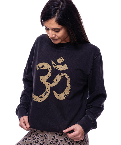 | color:schwarz |damen yoga loose sweater om vintage look by jodie roberts 108 schwarz |bio baumwolle