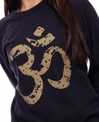 | color:schwarz |damen yoga loose sweater om vintage look by jodie roberts 108 schwarz |bio baumwolle