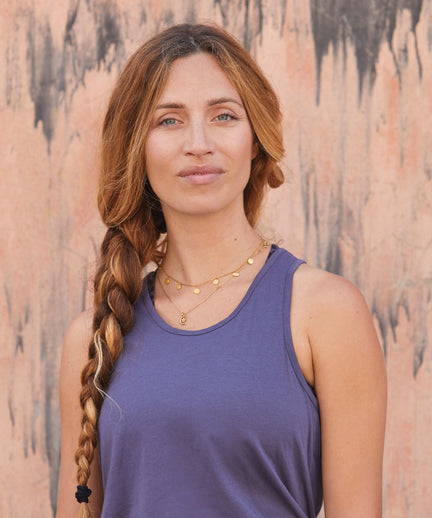 | color:blau | yoga damen basic loose tank top tali | bio baumwolle tencel | top basic | yoga damen tank top nachhaltig