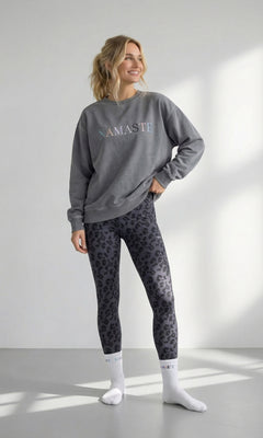 Yoga Boxy Sweater Vintage Namaste Bio Baumwolle Philia - grau