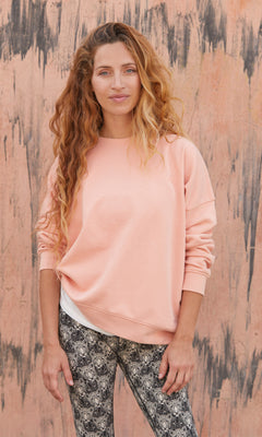 Yoga Loose Sweater OM Bio Baumwolle Pia - rosa