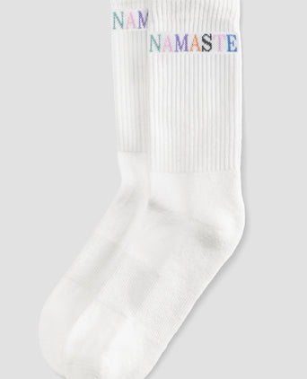 | color:weiss | yoga damen yoga socken namaste ava | bio baumwolle recycelt polyester | yoga sportsocken namaste | yoga damen yoga sportsocken nachhaltig
