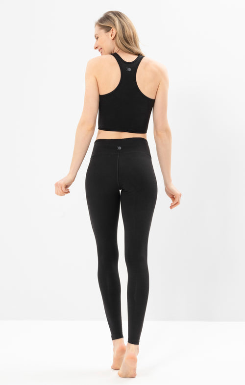 | color:schwarz | yoga damen basic leggings luna | tencel bio baumwolle | leggings basic | yoga damen leggings nachhaltig
