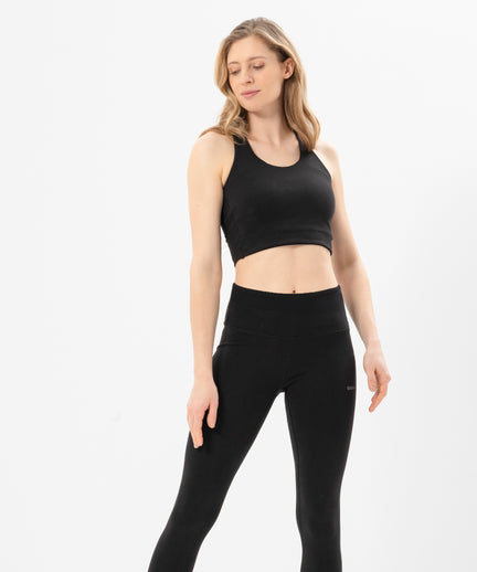 | color:schwarz | yoga damen basic leggings luna | tencel bio baumwolle | leggings basic | yoga damen leggings nachhaltig