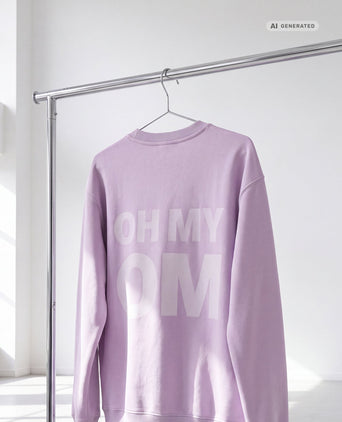 Yoga Boxy Sweater OH MY OM Bio Baumwolle Philia - lila – AI GENERATED / KI-GENERIERT
