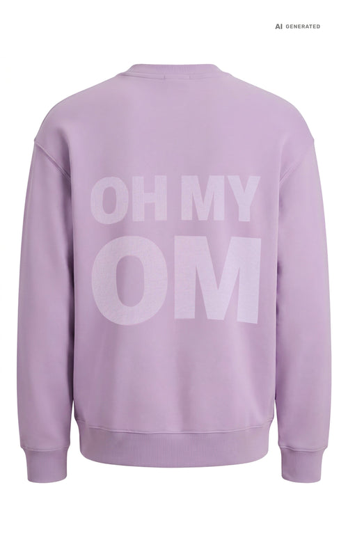 Yoga Boxy Sweater OH MY OM Bio Baumwolle Philia - lila – AI GENERATED / KI-GENERIERT