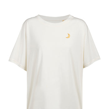 | color:weiß | yoga damen boxy t-shirt sora | bio baumwolle tencel | t-shirt moonlight leo moon | yoga damen t-shirt nachhaltig