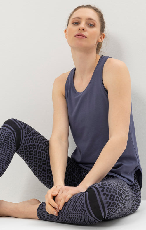 | color:blau | yoga damen mosaik leggings luna | tencel bio baumwolle | leggings mosaik print | yoga damen leggings nachhaltig