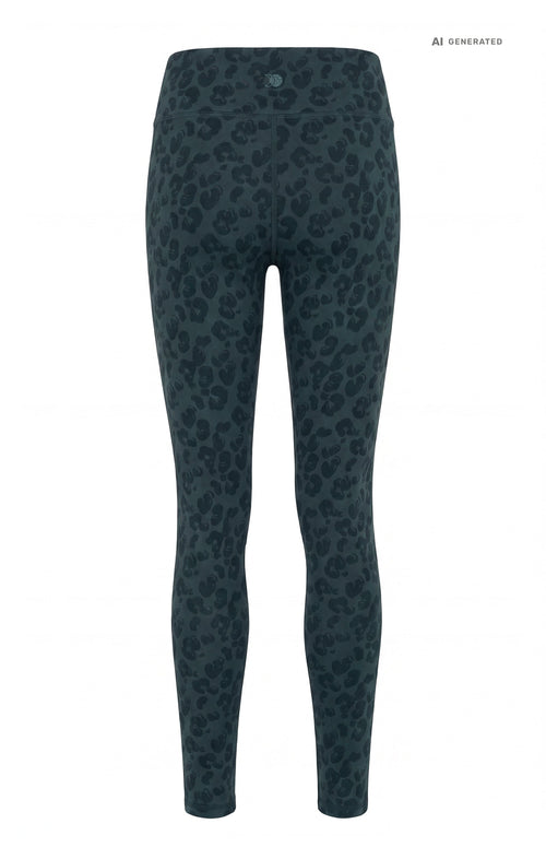 Yoga Soft Leggings 2.0 Leo Bio Baumwolle Luna - waldgrün – AI GENERATED / KI-GENERIERT