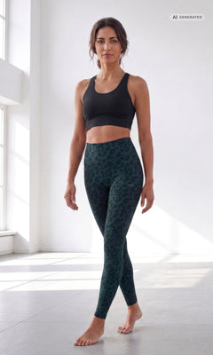 Yoga Soft Leggings 2.0 Leo Bio Baumwolle Luna - waldgrün