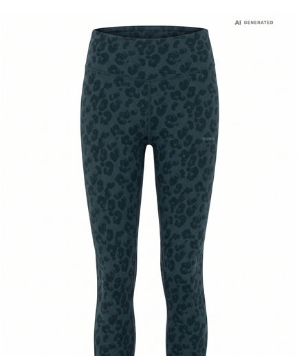 Yoga Soft Leggings 2.0 Leo Bio Baumwolle Luna - waldgrün – AI GENERATED / KI-GENERIERT