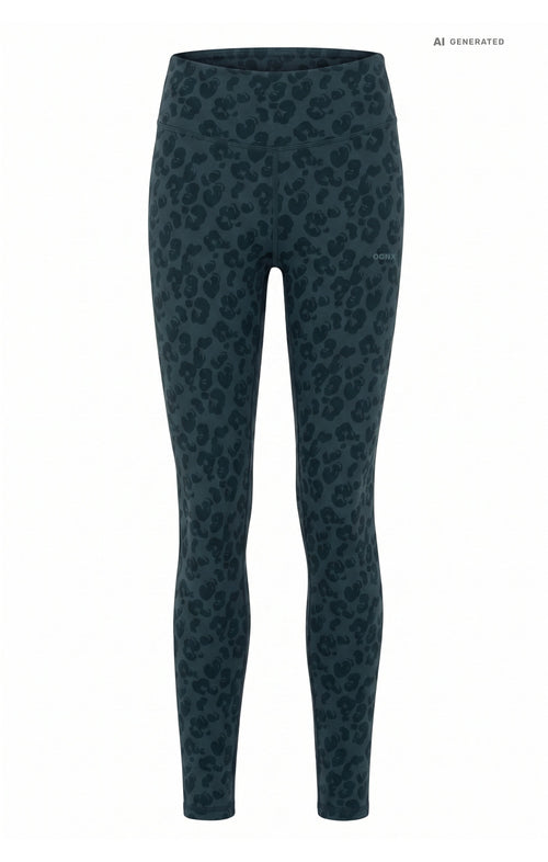 Yoga Soft Leggings 2.0 Leo Bio Baumwolle Luna - waldgrün – AI GENERATED / KI-GENERIERT