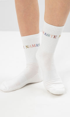 Yoga sports socks Namaste organic cotton Ava - white