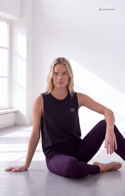Yoga Tank 2.0 Lunar Rebel Bio Baumwolle Tencel™ Tara - schwarz – AI GENERATED / KI-GENERIERT