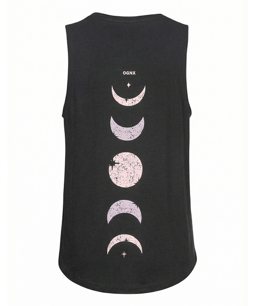 | color:schwarz | yoga damen athletic tank tara | bio baumwolle tencel | tank top moon | yoga damen tank top nachhaltig
