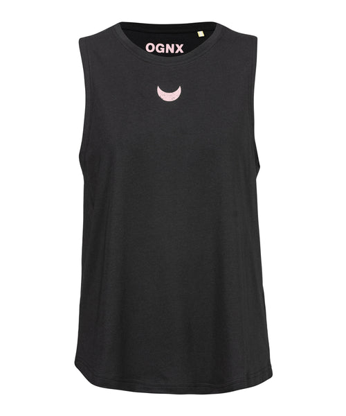| color:schwarz | yoga damen athletic tank tara | bio baumwolle tencel | tank top moon | yoga damen tank top nachhaltig