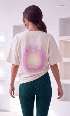 Yoga Boxy T-Shirt 2.0 Aura Bio Baumwolle Sora - weiß