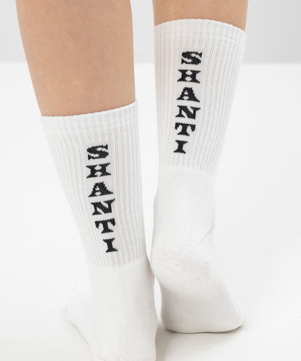 | color:weiß | yoga damen socken shanti shanti ava | bio baumwolle recyceltes polyester | sportsocken namaste | yoga damen socken nachhaltig