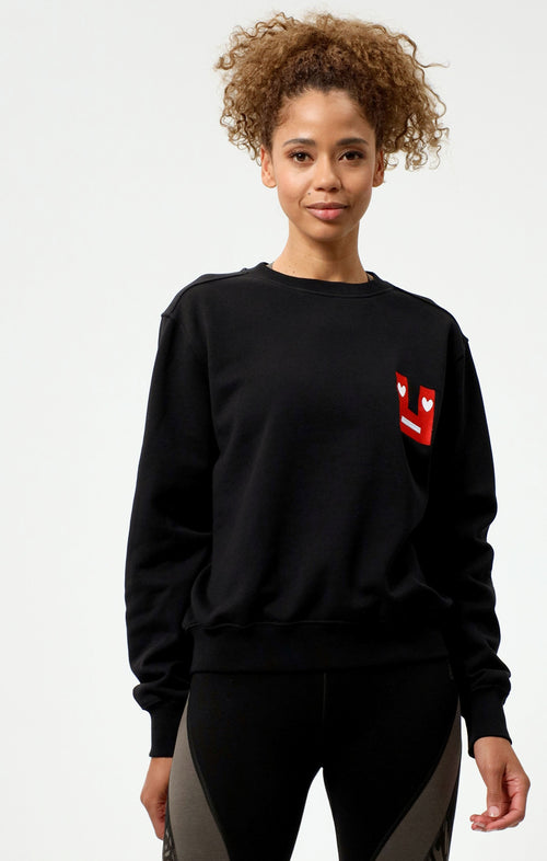 Ognx Sweatshirt Smile Bio Baumwolle - schwarz