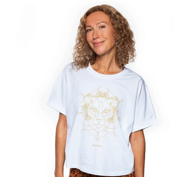 | color:weiß |yoga t-shirt ranja weis yoga |t-shirt leopard