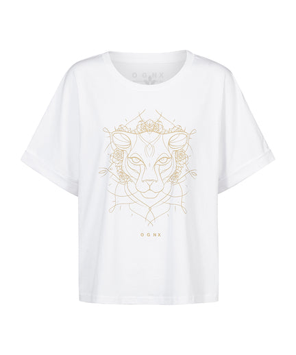 | color:weiß |yoga t-shirt ranja weis yoga |t-shirt leopard