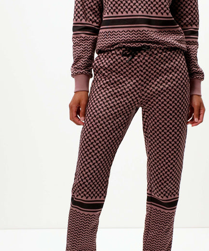 | color:rosa |yoga hose rosa keffiah |yogakleidung