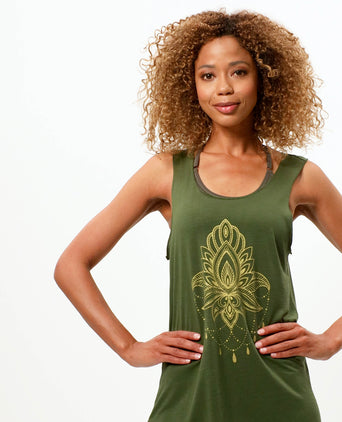 | color:grün |yoga tank lotus tencel |yoga kleidung