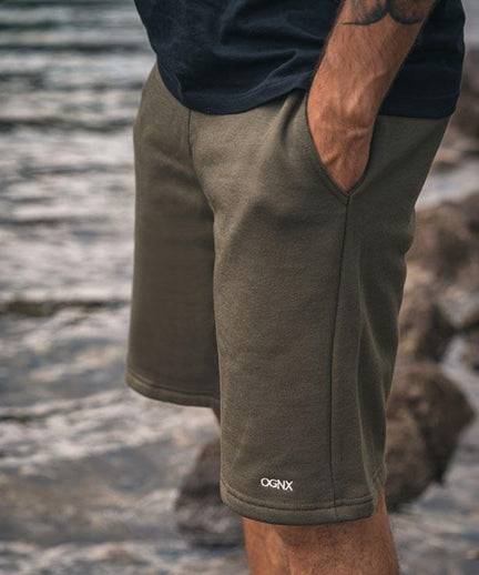 | color:grün |yoga shorts männer grün bio baumwolle