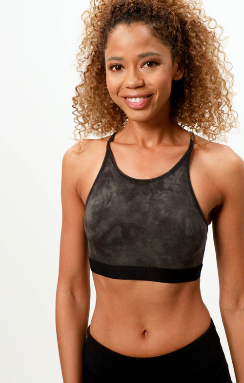 Ognx Yoga BH Batik Bio Baumwolle - Leichter Halt - grün